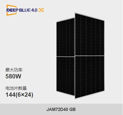晶澳光伏組件N型雙玻555W-580W（JAM72D40 555-580/GB）